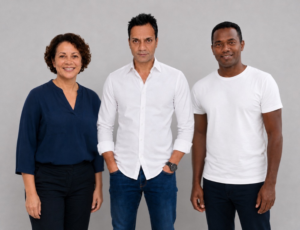 L'équipe Kaza Concept : Sandra Nativel, Luciano Alagama et Wilfried Sautron