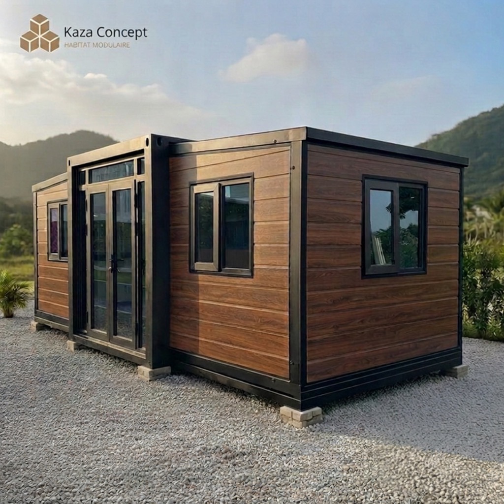 Modèle KAZ Brown — maison container aménagé à La Réunion (974)