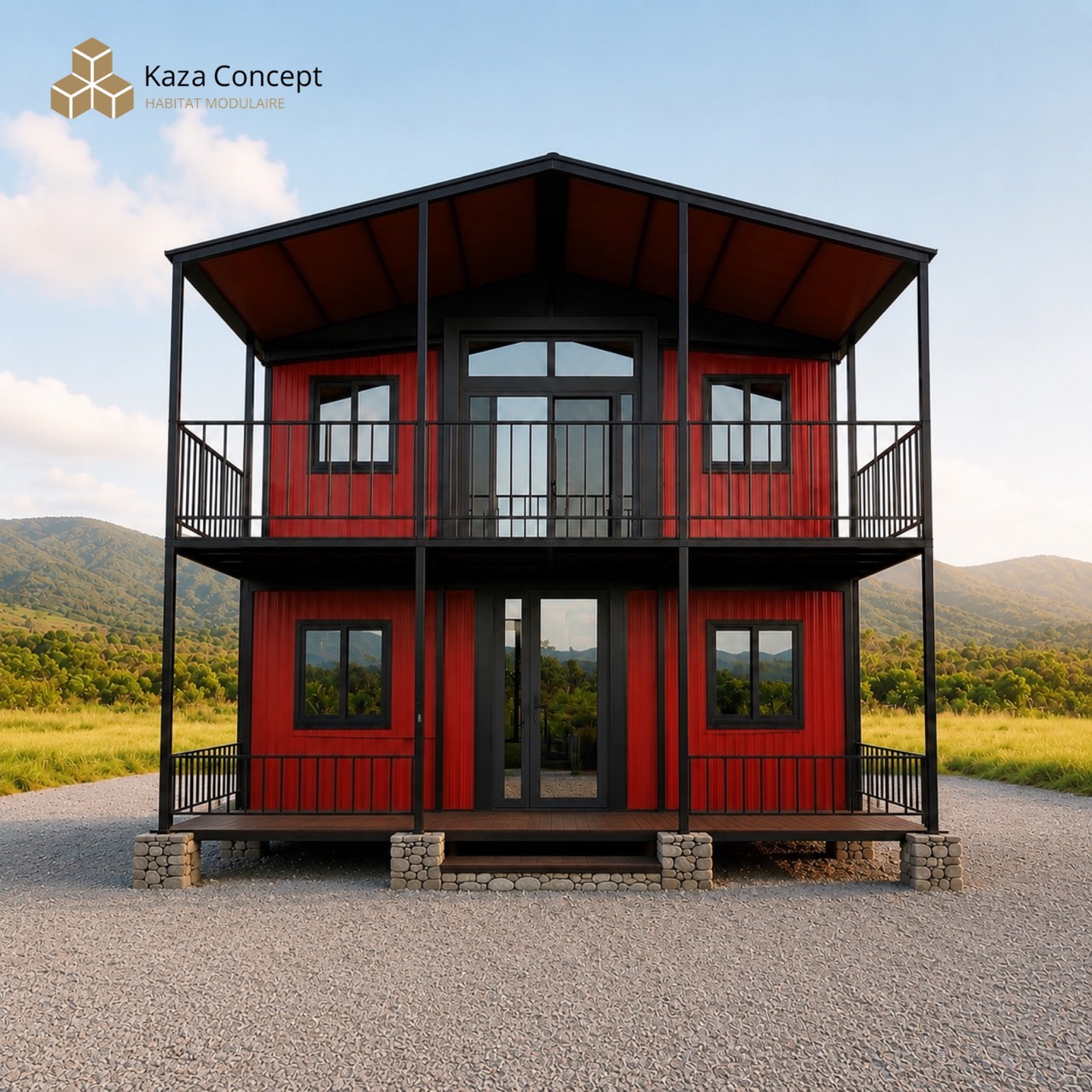 Modèle KAZ Duplex — maison container aménagé à La Réunion (974)