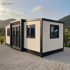 KAZ Cosy vu du côté droit, avec ses fenêtres oscillantes et sa double porte vitrée