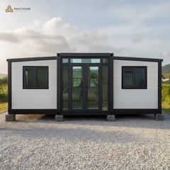 KAZ Cosy vu de face : deux ailes blanches et module central entièrement vitré